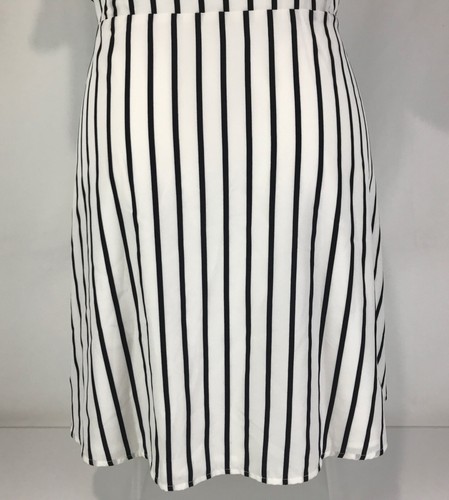 Atmos & Here Dress White Size 24 Black Stripe Short Sleeve Tie Front Lined New - Picture 9 of 14