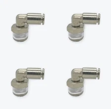 Air Suspension System 4 Fittings 90° 3/8"NPT Male To 1/4" Air Hose Push In Bag