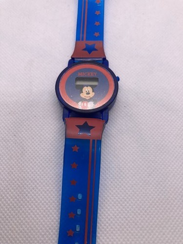 Vintage Unisex Disney Mickey Mouse Stars Blue Digital Watch NEW! - Picture 2 of 18
