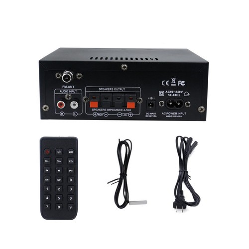 2-CH HiFi Stereo Power Amplifier BT5.0 300Wx2 USB 2.0+SD Card Easy to operate - Picture 6 of 11
