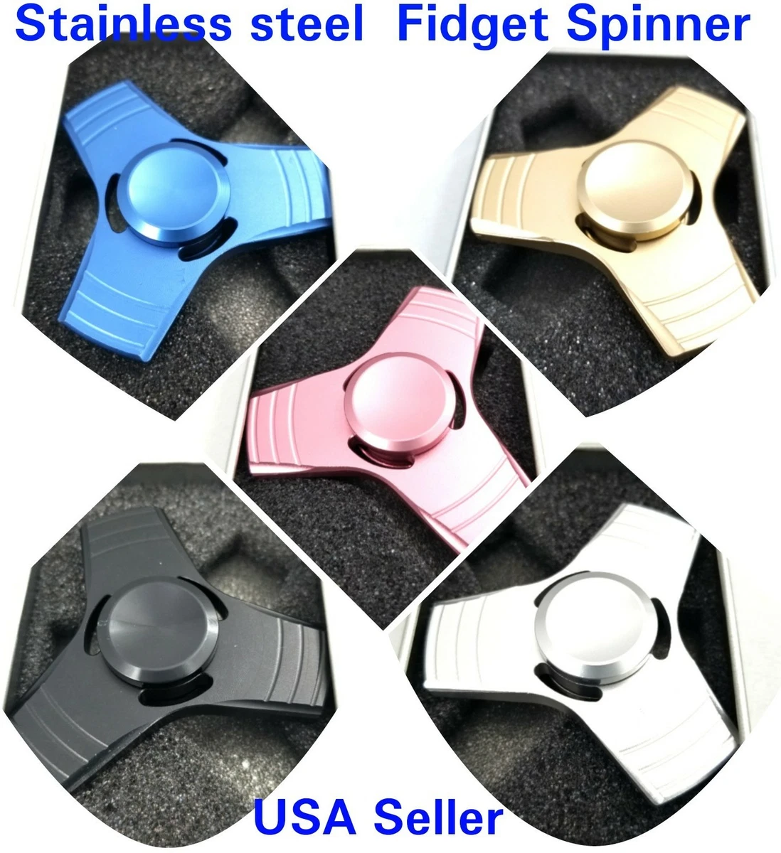 FIDGET HAND SPINNER METAL LED DOUBLE TOUPIE 3D JOUET ANTISTRESS FIGURE  CHALLENGE