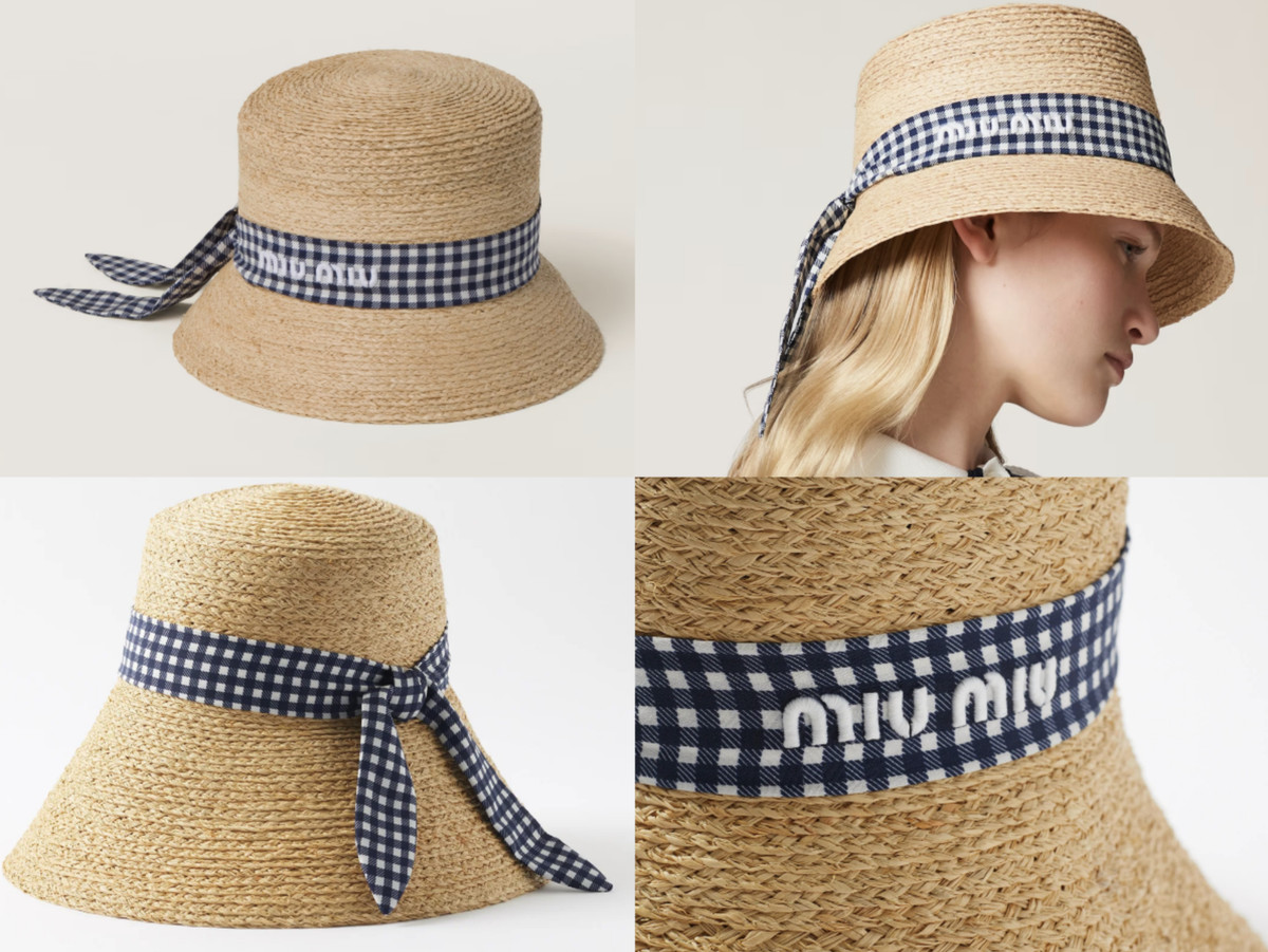 miu miu ベージュ バケットハット 収納袋付き miu miu ベージュ バケットハット 収納袋付き