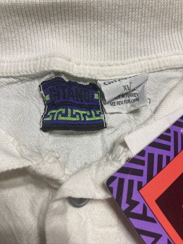 Camisa De Colección 1991 Nueva Con Etiquetas Estilo Polo Gitano Gráficos Hinchados Diseño Tela Arrugada Talla XL - Imagen 2 de 10