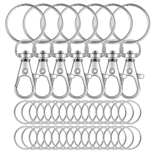 100x Schlüsselringe Karabinerhaken Klein Schlüsselanhänger Drehgelenk Key Rings - Bild 10 von 12
