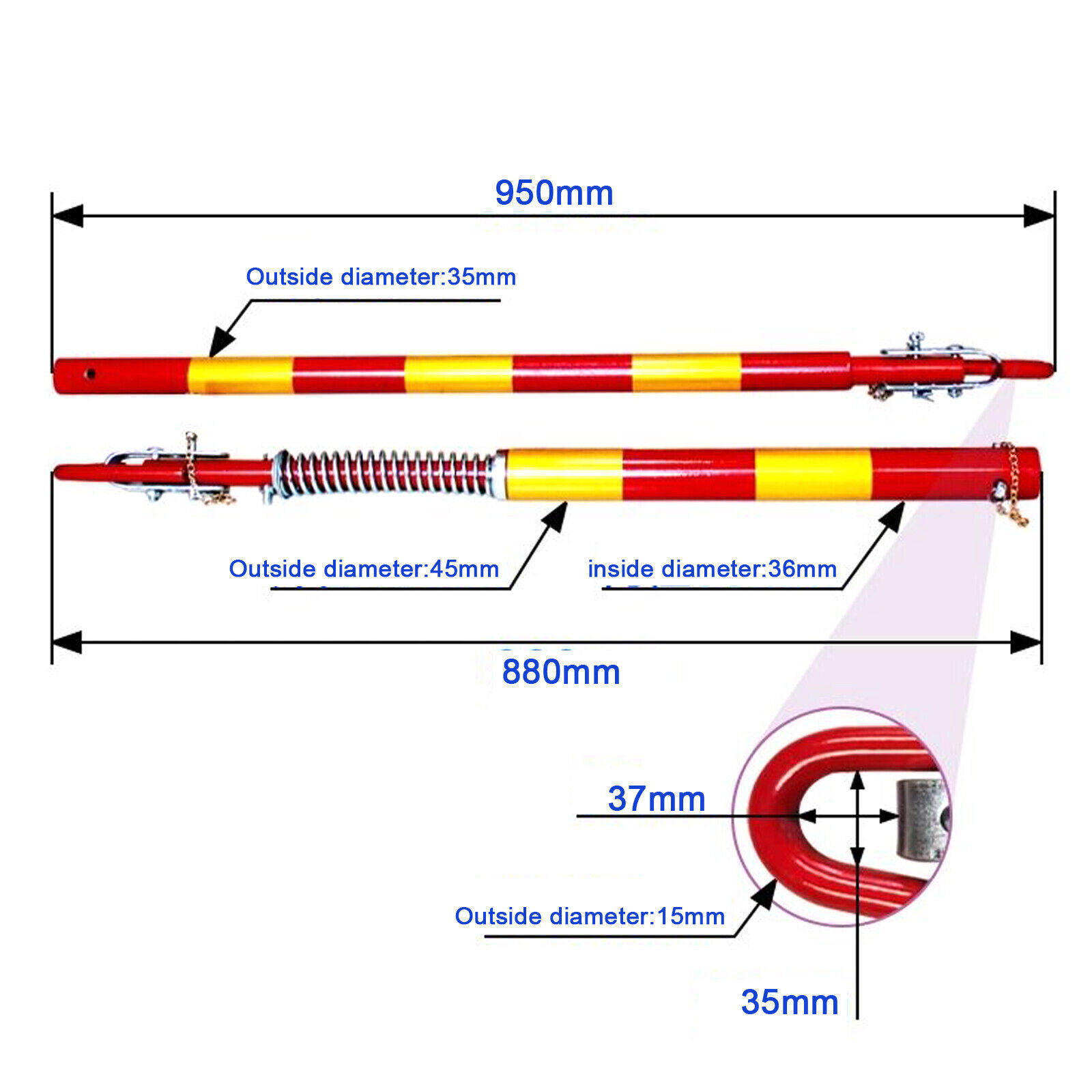 Safety towing rod car 5000 kg 5T car ged mpft towing rod