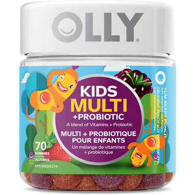 Olly Vitamin Kids Multi Probiotic Essential Vitamins Minerals Boost 70 pcs NEW