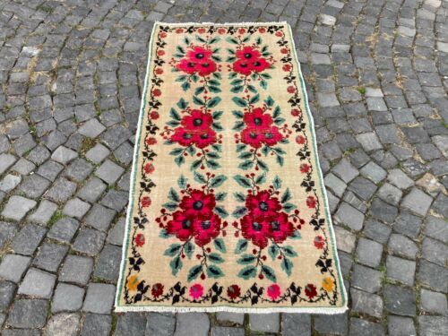 Tapis marocains, tapis de décoration maison, tapis turc, petit tapis 2,8 x 5,6 pieds, tapis vintage - Photo 1/10