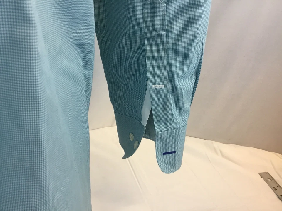 Camisa Bonobos Slim Fit 16 34 Azul Cuadros 100% Algodón Usada Una Vez YGI RE1486 Foto 4 de 4