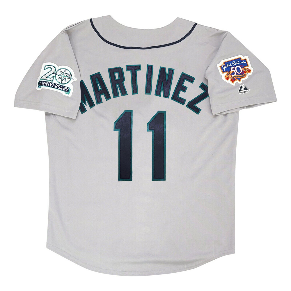 Edgar Martinez Seattle Mariners 1997 Grey Road Men's Jersey w/ Jackie 50th Patch