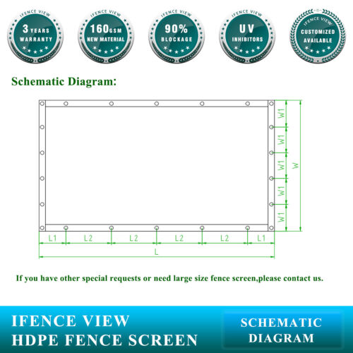 Ifenceview 7'x3'-7'x100' FT Black Fence Privacy Screen Mesh Net Garden Outdoor - Picture 6 of 9