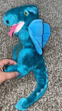 Vintage Dragon Plush Teal Blue Green Wings Dakin 1983 Mythical Stuffed Toy