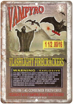 Vampyro Firework Package Art 12'' x 9'' Reproduction Metal Sign ZD79