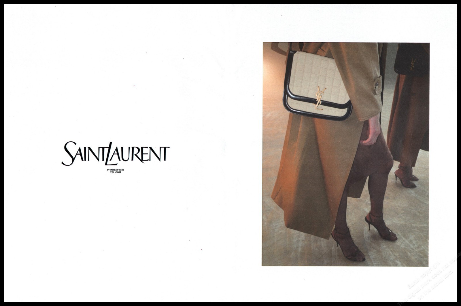 SAINT LAURENT Scarpe Tacchi Alti YSL Stampa Rivista Pubblicità Donna Moda Gambe Lunghe 2023 2pg