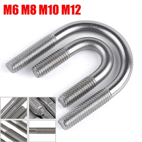 M6 M8 M10 M12 U-Bolts Round Pipe U Bolt Length 14mm~328mm 304 Stainless Steel - Bild 2 von 12