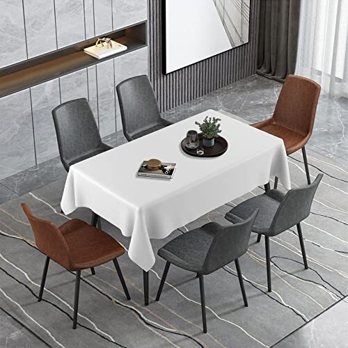 Table Cloth Rectangle Plastic Tablecloth, 2 Pack Disposable 2 PCS White - Bild 6 von 7