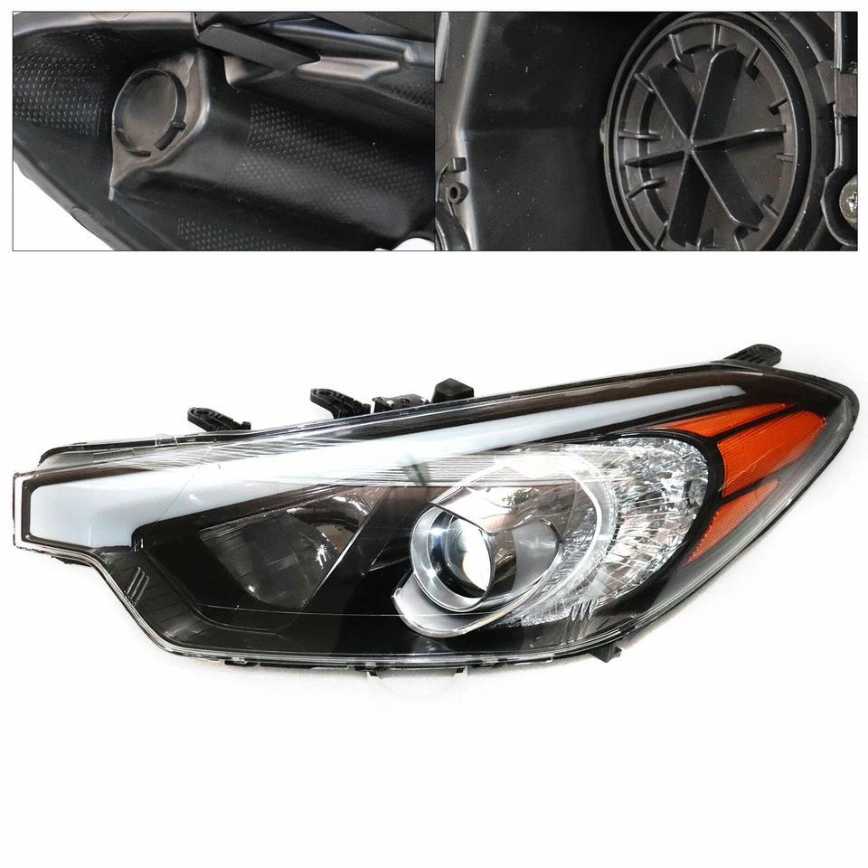 Left Driver Side Halogen Headlight Assembly for 2014 2015 2016 Kia Forte Models Foto 3 de 4