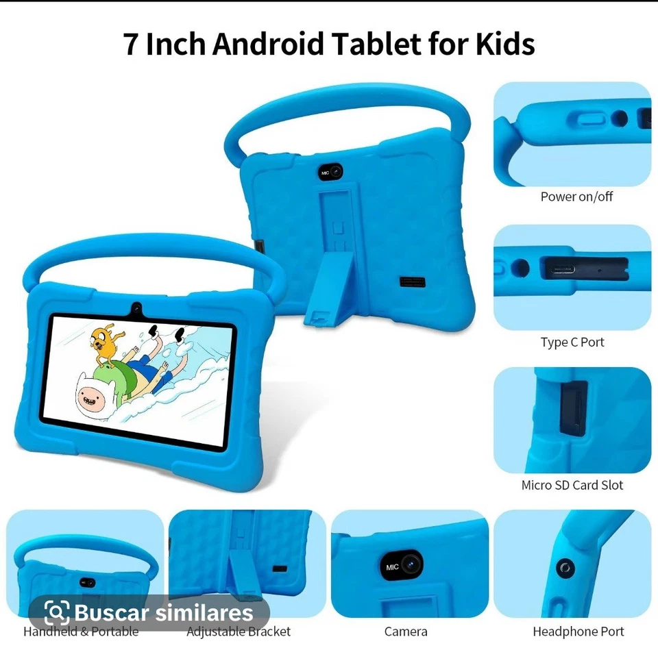 Kids Tablet 7 inch Android 12 Tablet for Kids 2+32GB Bluetooth WiFi Dual Camera - Image 4 of 4