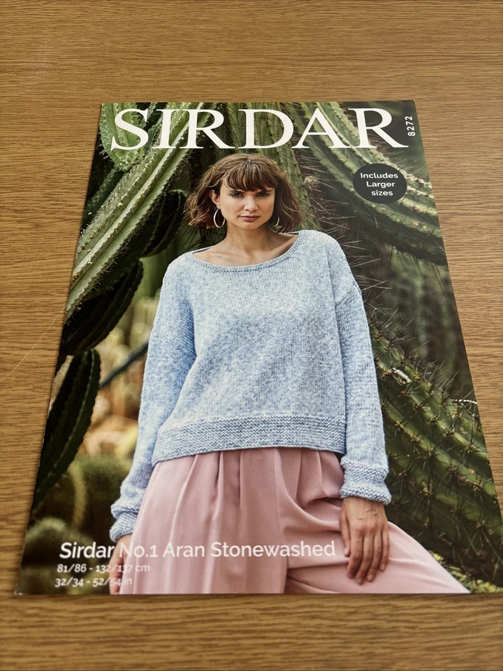 Sirdar 8272 Knitting Pattern: Aran Stone Washed Ladies Sweater, Aran, 32-54" - Image 4 of 4