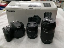 Canon EOS Kiss X9 DSLR Camera Double Zoom Kit 24.2MP APS-C CMOS Used
