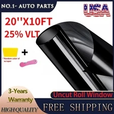  Uncut Roll 300CM Window Tint Film 25% VLT 20" x 10ft Feet Car Home Office Glass