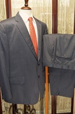 Jos A Bank Signature Gold 50 R solid gray 100 wool 2 vent business suit y1j0