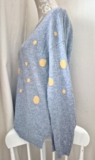 Woolovers Mustard Dot Merino Wool Cashmere Blend Jumper - Size Large L