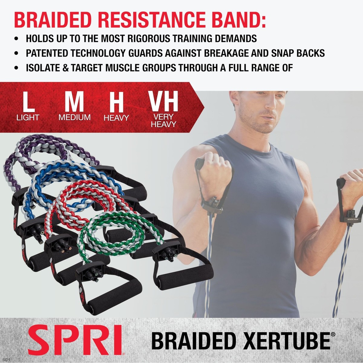 SPR Xertube Resstance Bands Wth Handles – All Exercse Cords Sold - View #13