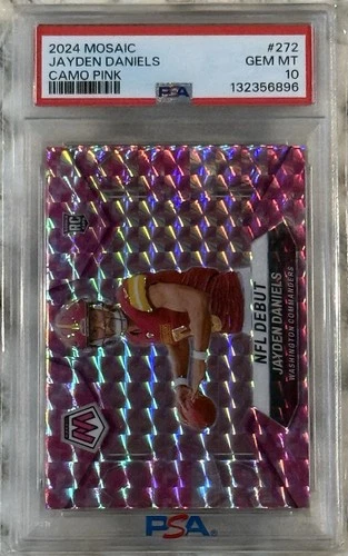 2024 Panini Mosaic Pink Camo #272 Jayden Daniels Rookie RC PSA 10