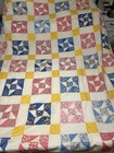 Vtg Pinwheel Nine Patch Quilt 74x89 Hand Sewn Feed Flour Sack Top — photo 3