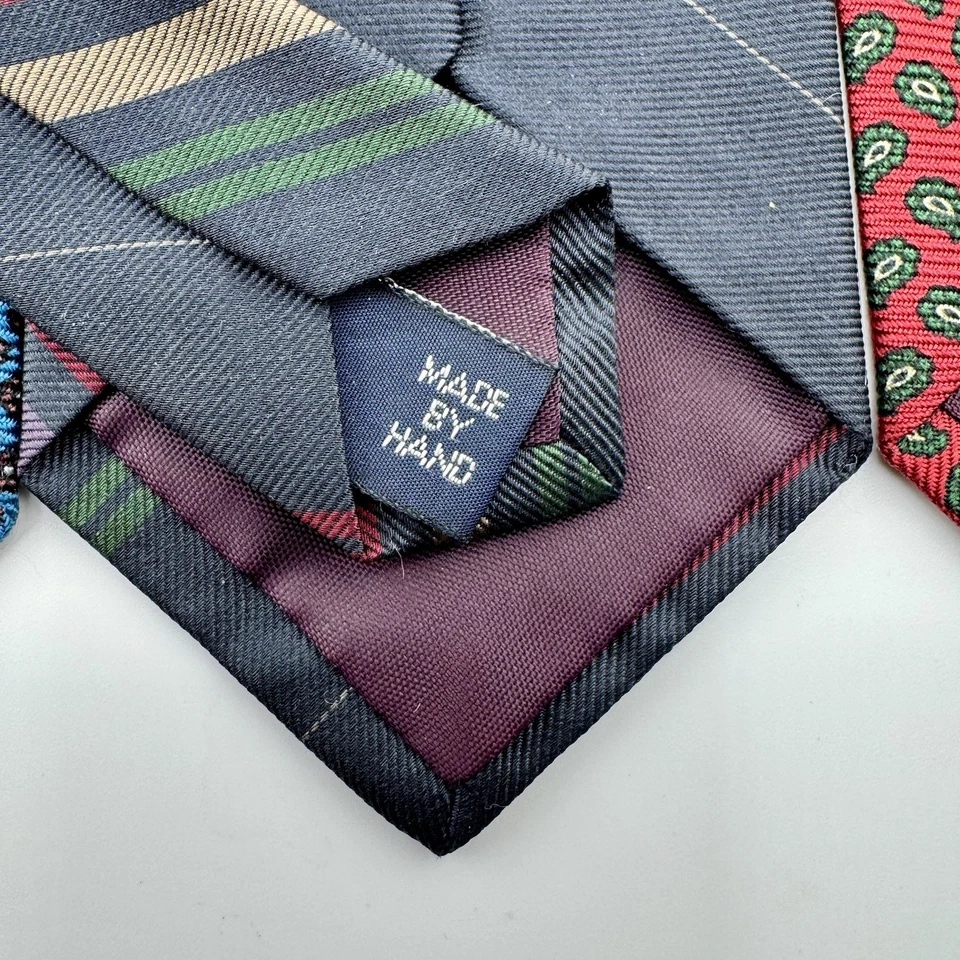 Vintage Polo Ralph Lauren Neiman Marcus Italian Silk Neck Tie Lot Handmade USA - Image 3 of 4