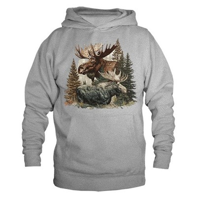 Bull Moose Forest Wildlife Wilderness Nature Outdoor Pullover Hoodie
