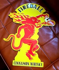 Fireball Cinamon Whisky Sign Tin Metal 20"