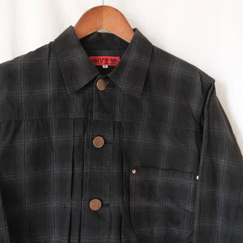 EVISU YAMANE 1ST Type Shadow Check Tracker Jacket Size 38 M Black Made in Japan video thumbnail