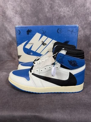 Jordan 1 Retro x Fragment Design x Travis Scott High Blue for Sale
