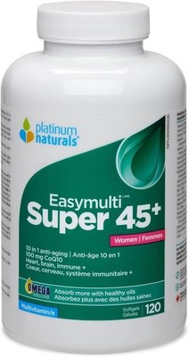 Platinum Naturals Super Easymulti 45+ for Women CoQ10 Omega Calcium 120pcs NEW
