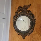 Dart Eagle Federal Style Flat Round Mirror #4007 Vintage Coppercraft 21"x15" USA