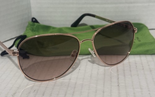 Kate Spade Emmaline/S Rose Gold/Rose Aviator Sunglasses w/Soft Protective Pouch