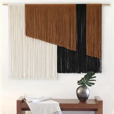 Macrame Wall Hanging Dip Dyed Fiber Macrame Wall Decor Boho Cord Living Room ...