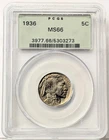 1936 Buffalo Nickel PCGS MS-66