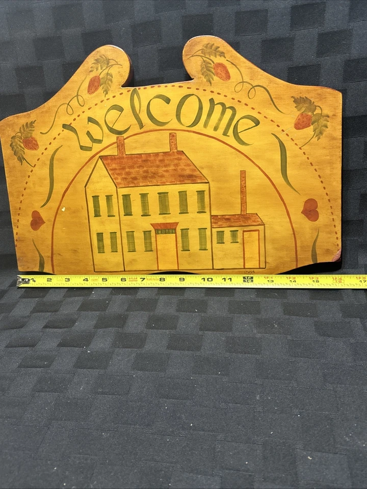 Hand Painted Wooden Welcome Sign Signed: Irwin 1982 - Image 3 of 4