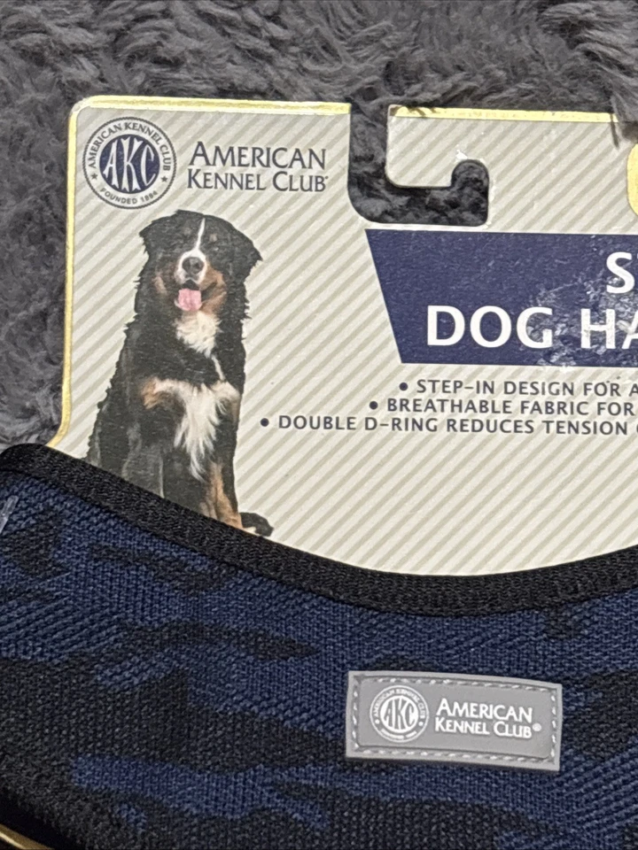 Step-in Dog Harness AKC: Blue/Black Camo for Large Dogs 21.25”-30.5” Chest Dia. - Image 4 of 4