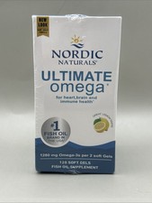 Nordic Naturals Ultimate Omega Lemon 1280mg Softgels - 120 Count Exp 03/2027