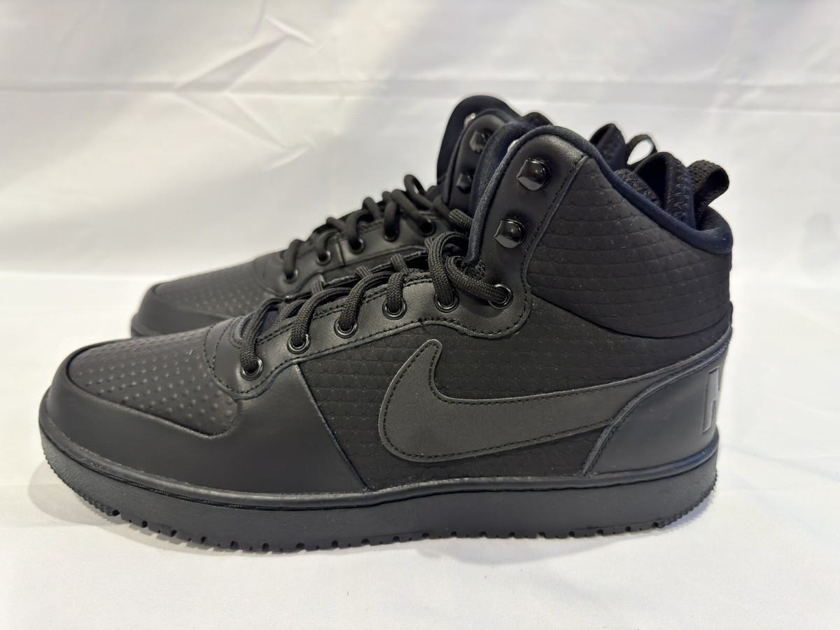 Nike Court Borough Mid Winter Triple Black-Size 10 AA0547 Nike Court Borough Mid Winter Triple Black-Size 10 AA0547