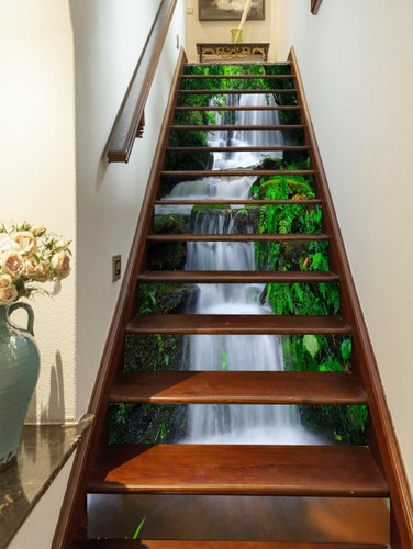 3D Fälle Baum 7649 Stair Risers Dekoration Fototapete Vinyl Aufkleber Tapete DE