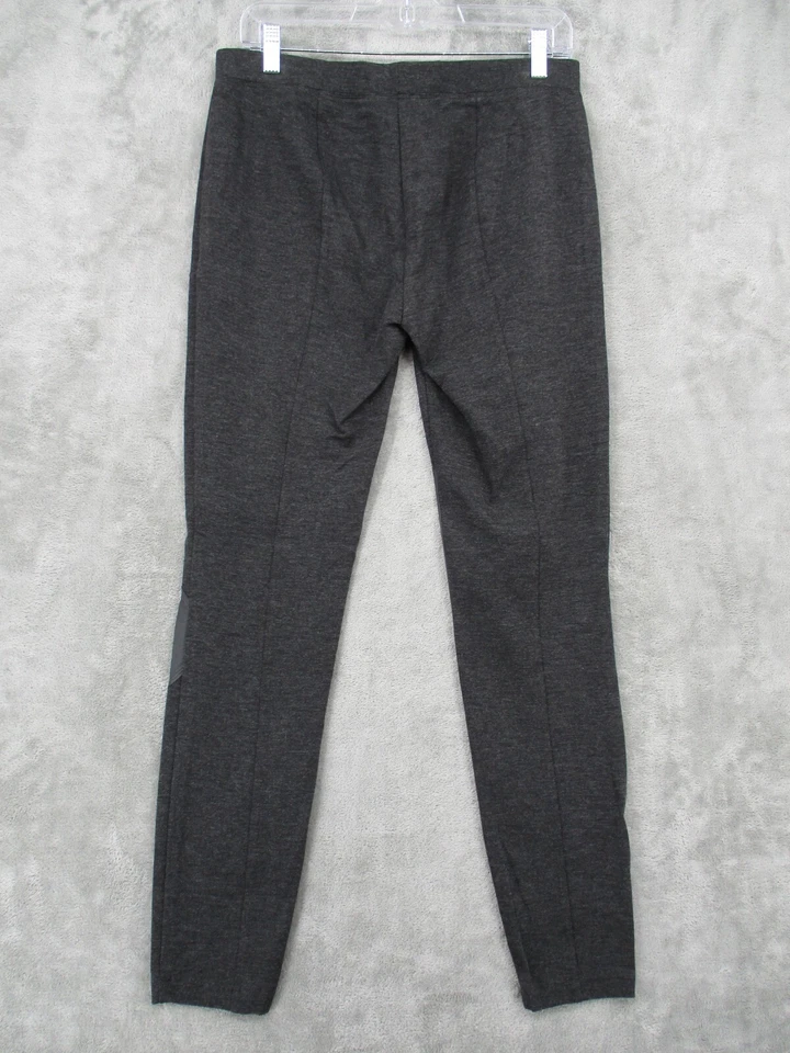 Pure DKNY Pants Womens Medium Leggings Stretch Knit Leather Trim Stretch Moto - Image 2 of 4