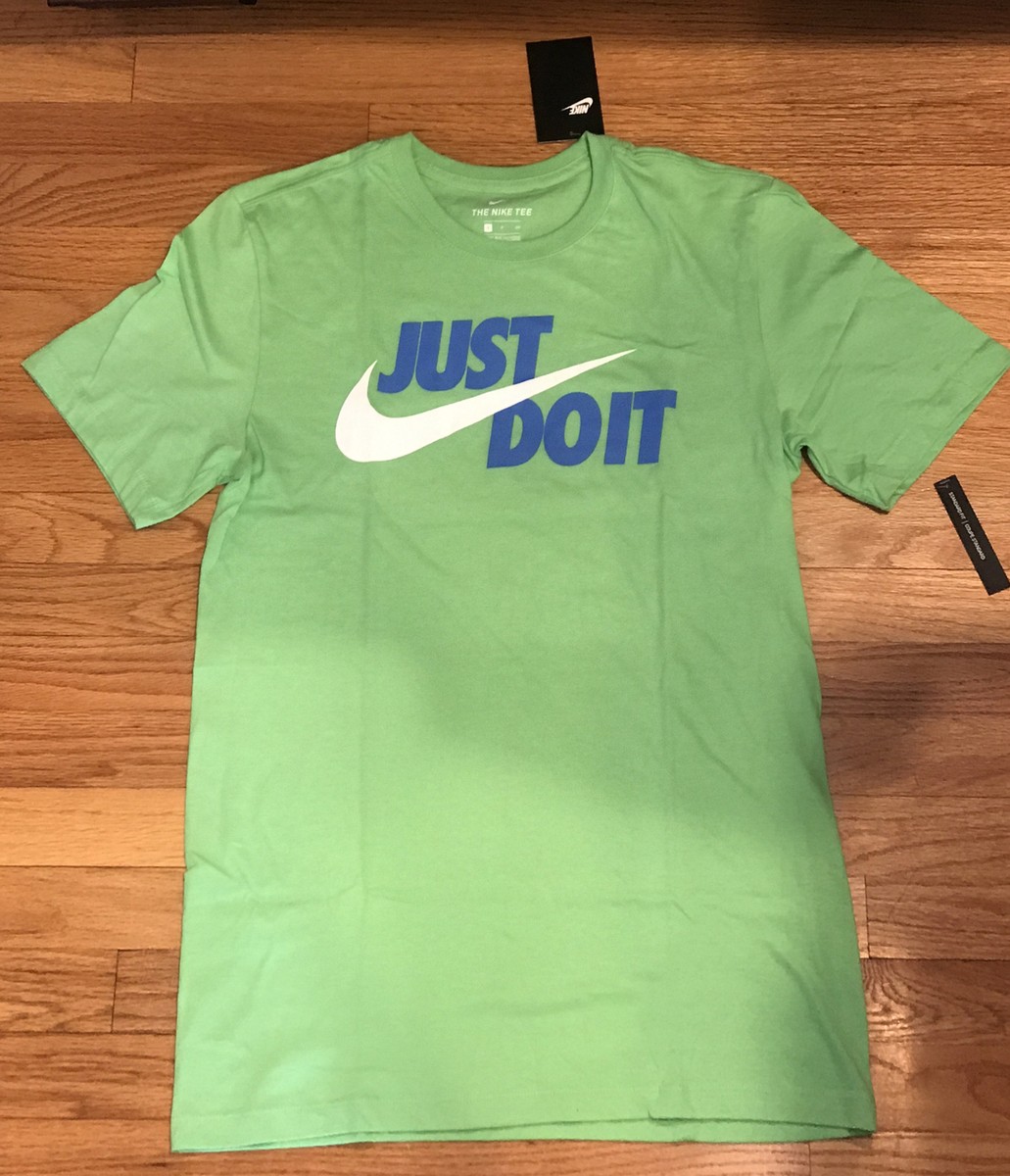 Nike Just Do It Print Standard Fit T-Shirt Color Green Men's