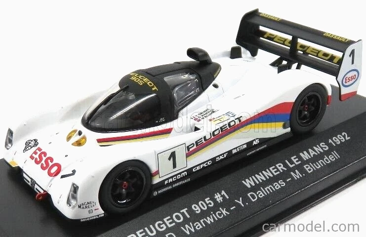 PEUGEOT 905 N°31 ESSO 24H du MANS 92 Van de Poele 1:43 Starter No Spark | eBay