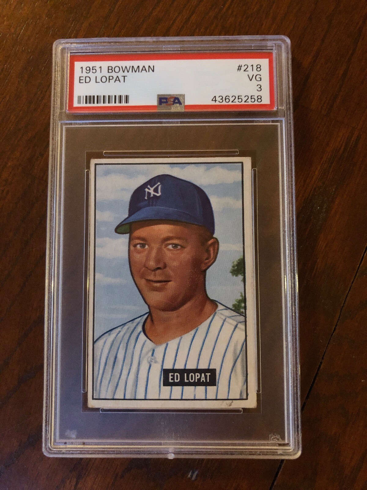 1951 Bowman # 218 Ed Lopat PSA 3