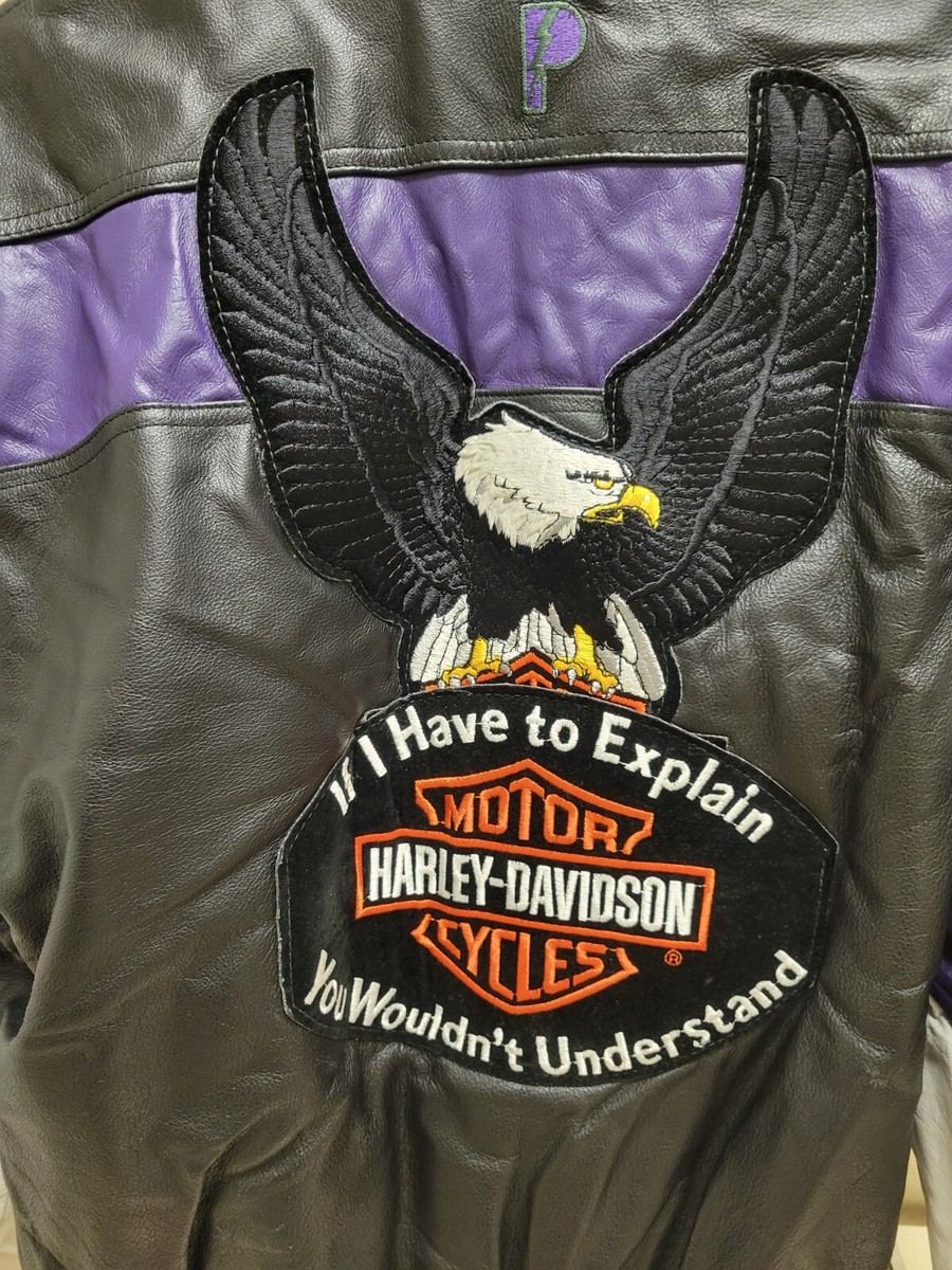 Harley-Davidson スタジャン ダークパープル Harley Davidson Motorcycle Jacket Pro Player Wilsons Leather