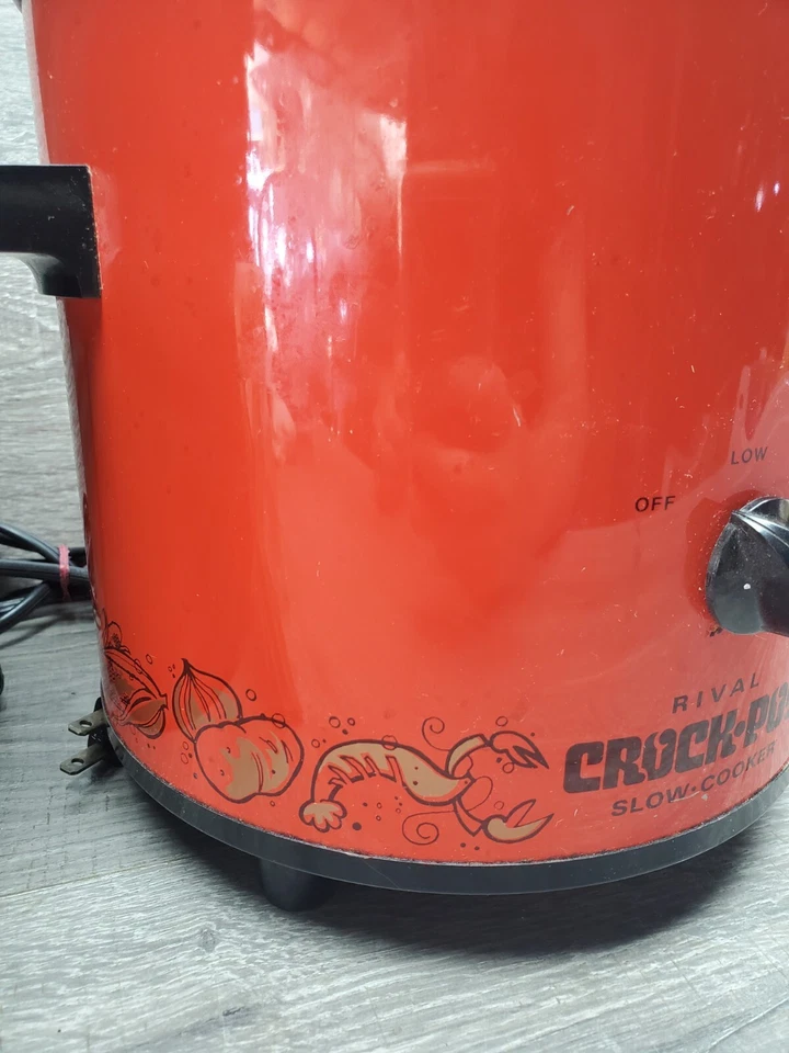 Olla de cocción lenta Vth Retro Rival 3 1/2 cuartos Rojo Llama Naranja Modelo 3100  Foto 2 de 4